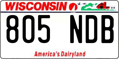 WI license plate 805NDB