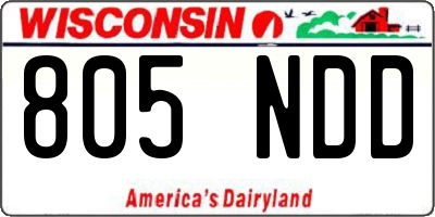 WI license plate 805NDD