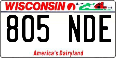 WI license plate 805NDE
