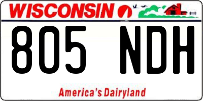 WI license plate 805NDH