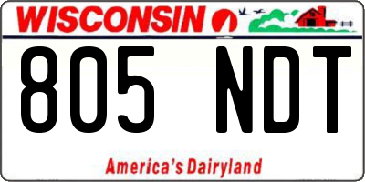 WI license plate 805NDT