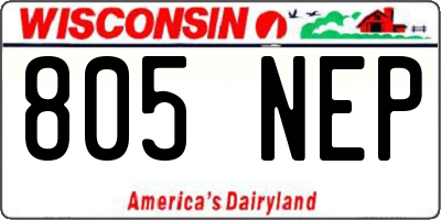 WI license plate 805NEP