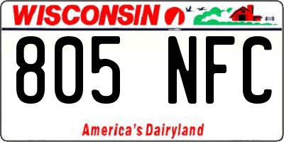 WI license plate 805NFC