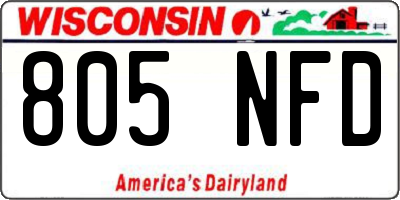 WI license plate 805NFD