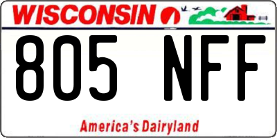 WI license plate 805NFF