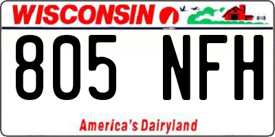 WI license plate 805NFH