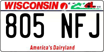 WI license plate 805NFJ