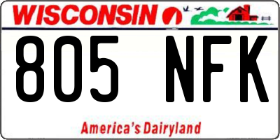 WI license plate 805NFK