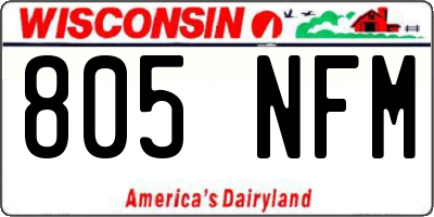 WI license plate 805NFM