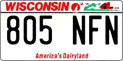 WI license plate 805NFN
