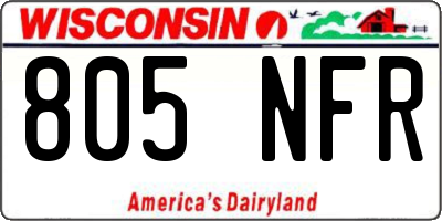 WI license plate 805NFR