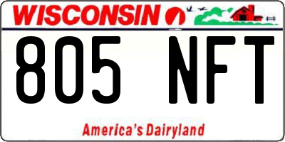 WI license plate 805NFT