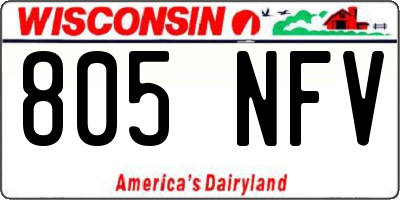 WI license plate 805NFV
