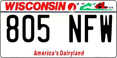 WI license plate 805NFW