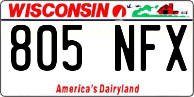 WI license plate 805NFX
