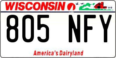 WI license plate 805NFY