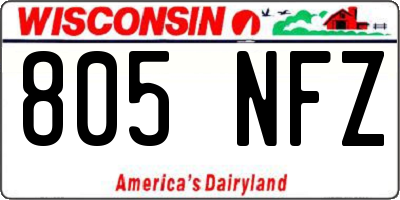 WI license plate 805NFZ