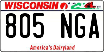 WI license plate 805NGA