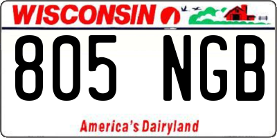 WI license plate 805NGB