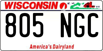 WI license plate 805NGC