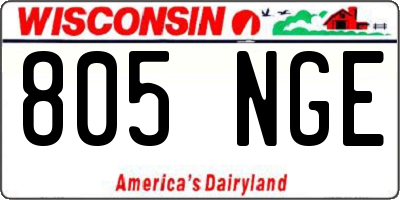WI license plate 805NGE