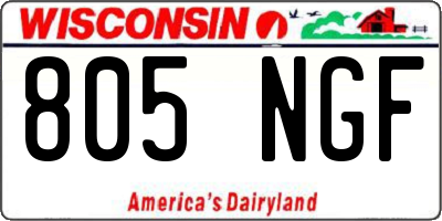 WI license plate 805NGF