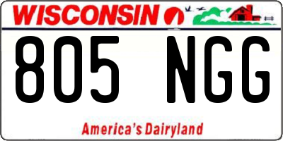 WI license plate 805NGG