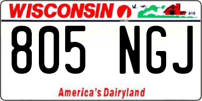 WI license plate 805NGJ