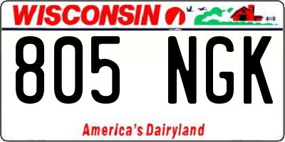 WI license plate 805NGK