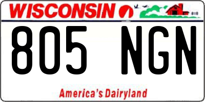 WI license plate 805NGN