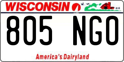 WI license plate 805NGO