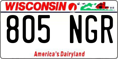 WI license plate 805NGR