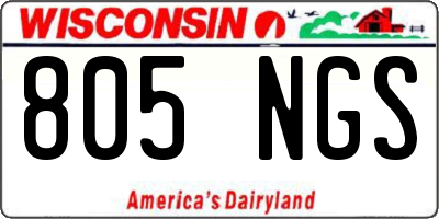 WI license plate 805NGS