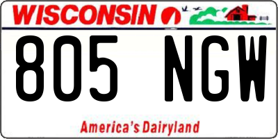WI license plate 805NGW
