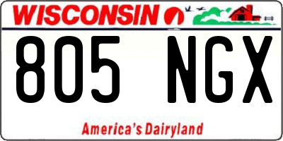 WI license plate 805NGX