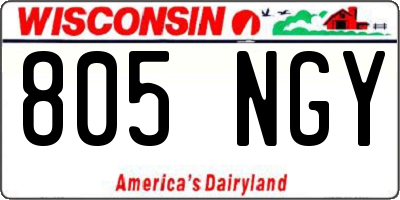WI license plate 805NGY