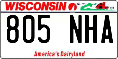 WI license plate 805NHA