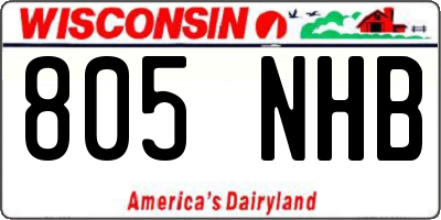 WI license plate 805NHB