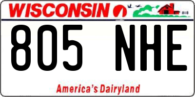WI license plate 805NHE