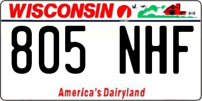 WI license plate 805NHF