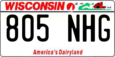 WI license plate 805NHG