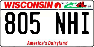 WI license plate 805NHI