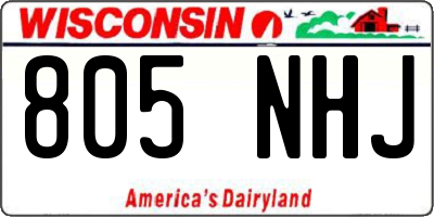 WI license plate 805NHJ