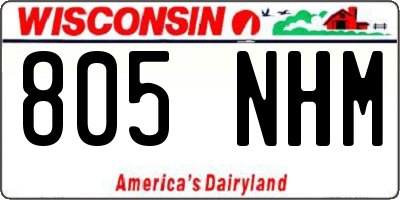 WI license plate 805NHM