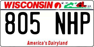 WI license plate 805NHP