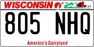 WI license plate 805NHQ