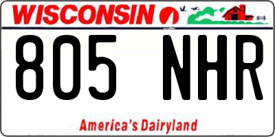 WI license plate 805NHR