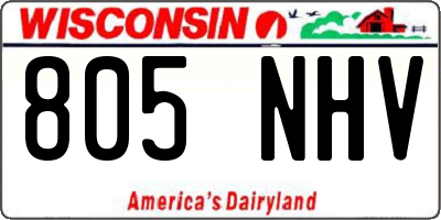 WI license plate 805NHV