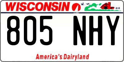 WI license plate 805NHY