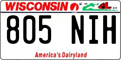WI license plate 805NIH